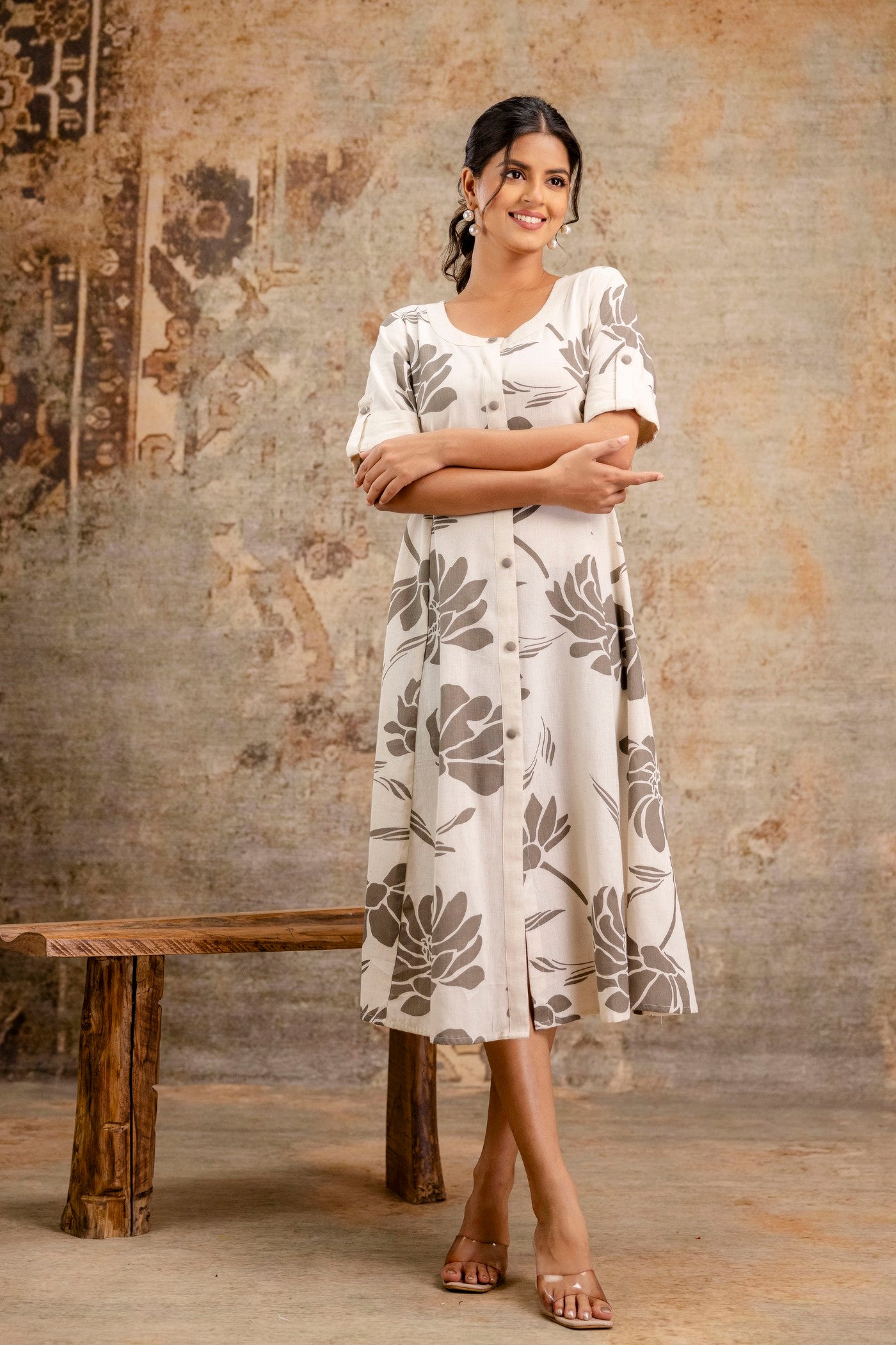 Stylish Cotton Flex Floral Middy Dress for Women – Aaronee Ethnic Wear