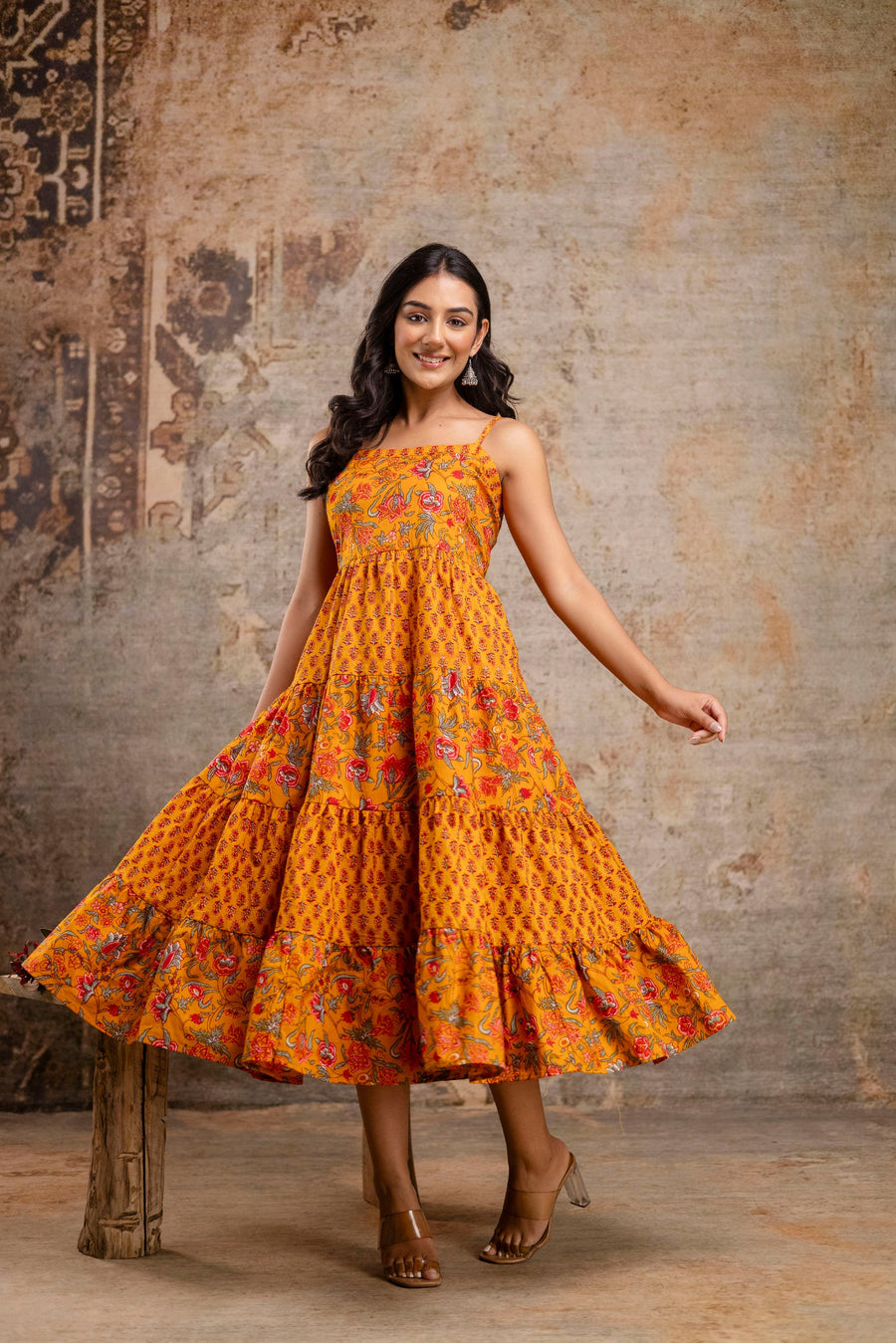 Chic & Breezy: Floral Midi Dress from the LUXE BLOOM Collection