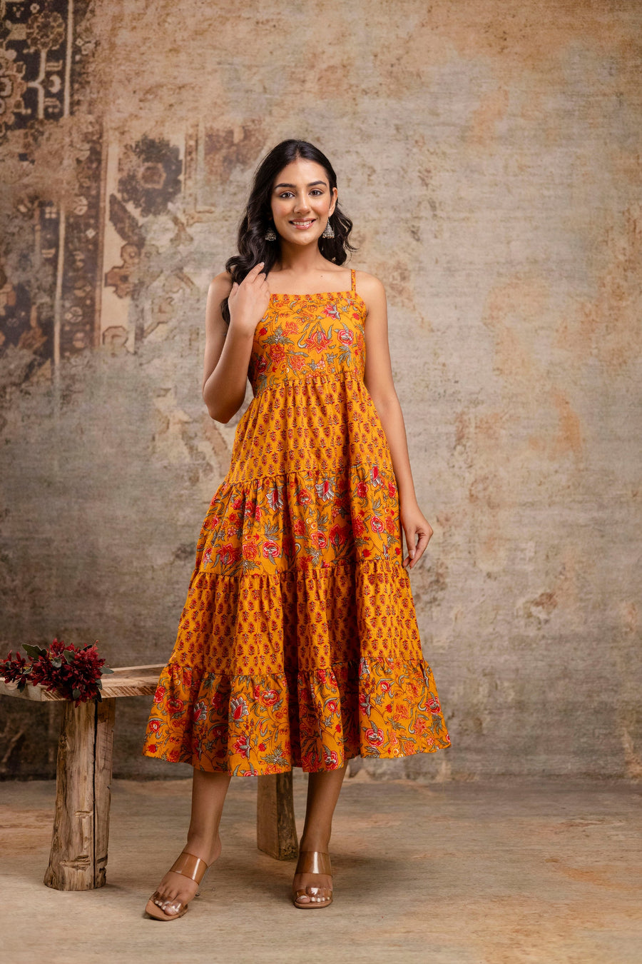 Chic & Breezy: Floral Midi Dress from the LUXE BLOOM Collection