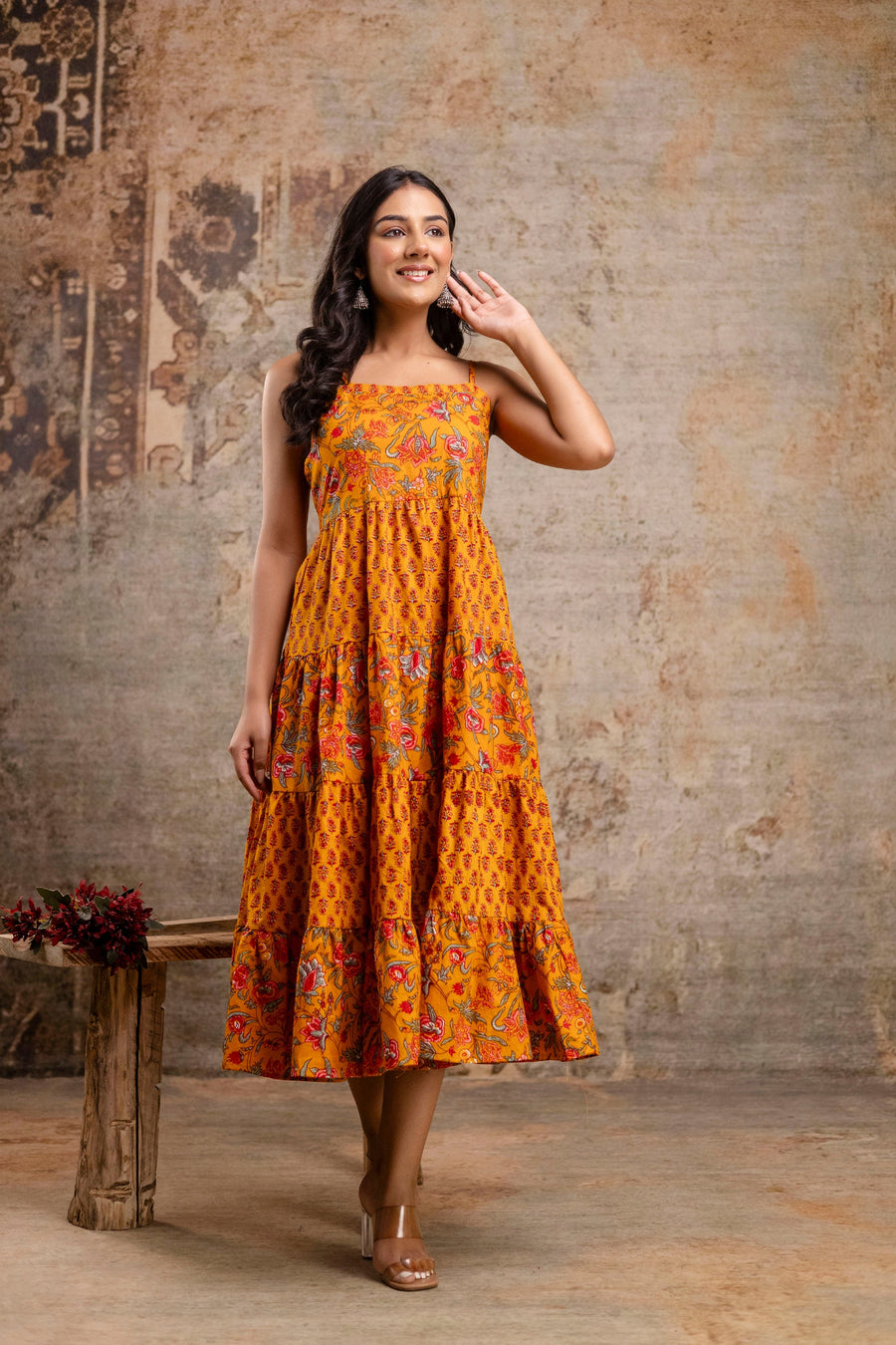 Chic & Breezy: Floral Midi Dress from the LUXE BLOOM Collection