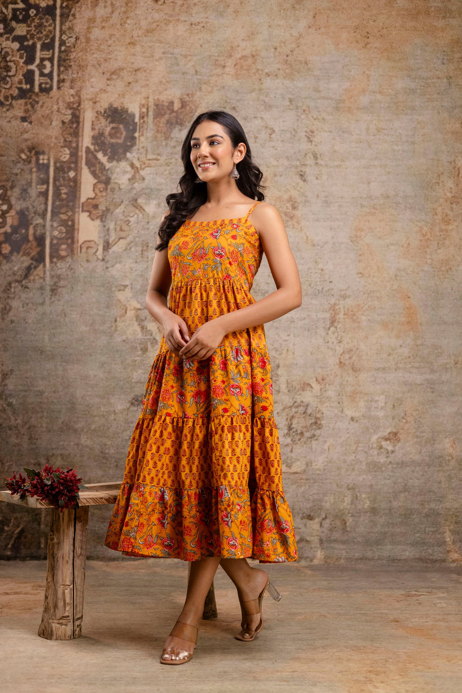 Chic & Breezy: Floral Midi Dress from the LUXE BLOOM Collection