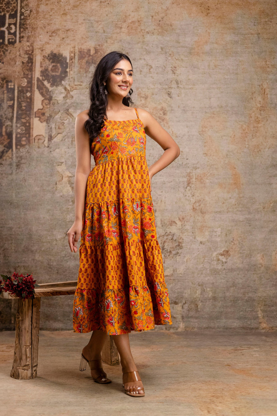 Chic & Breezy: Floral Midi Dress from the LUXE BLOOM Collection