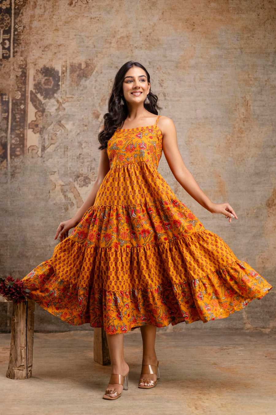 Chic & Breezy: Floral Midi Dress from the LUXE BLOOM Collection