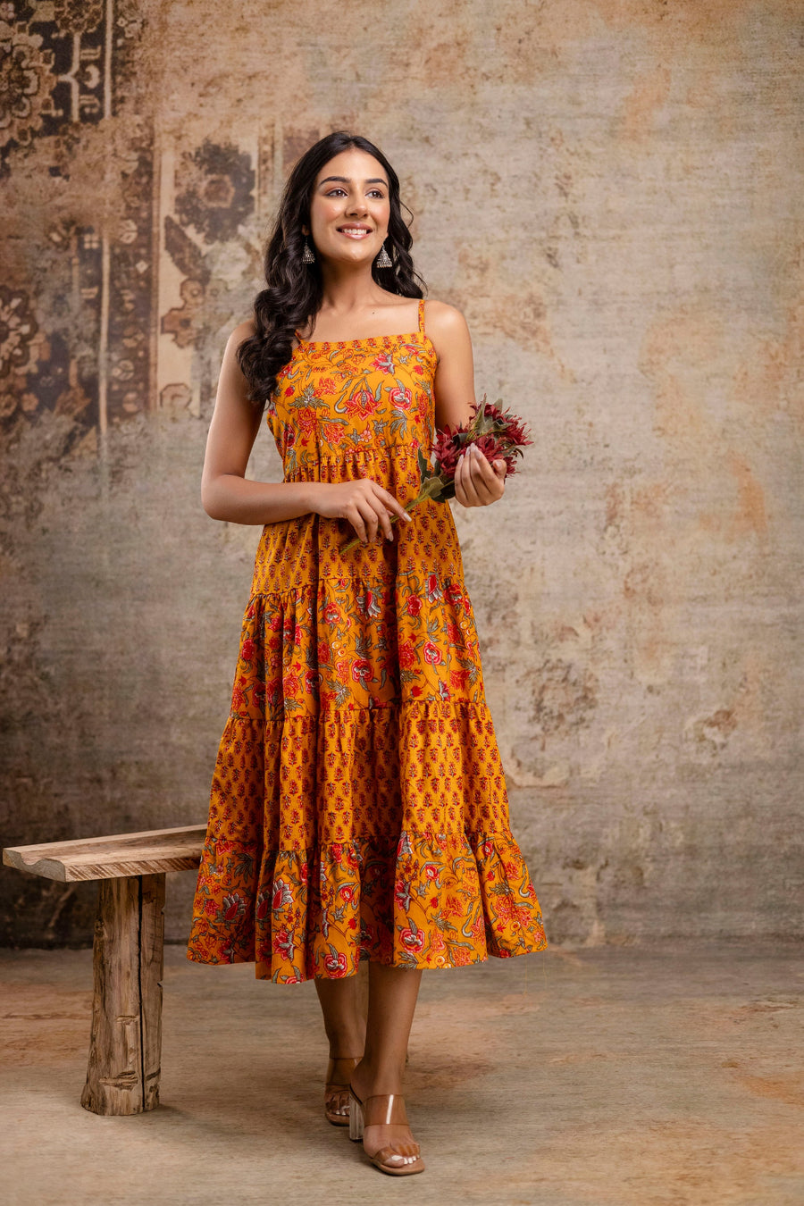 Chic & Breezy: Floral Midi Dress from the LUXE BLOOM Collection