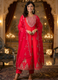 Elegant Rani Pink Embroidered Anarkali Kurta Set for Women