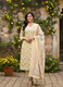 Yellow Flower Print V-Neck Kurta Set for Women with Dupatta