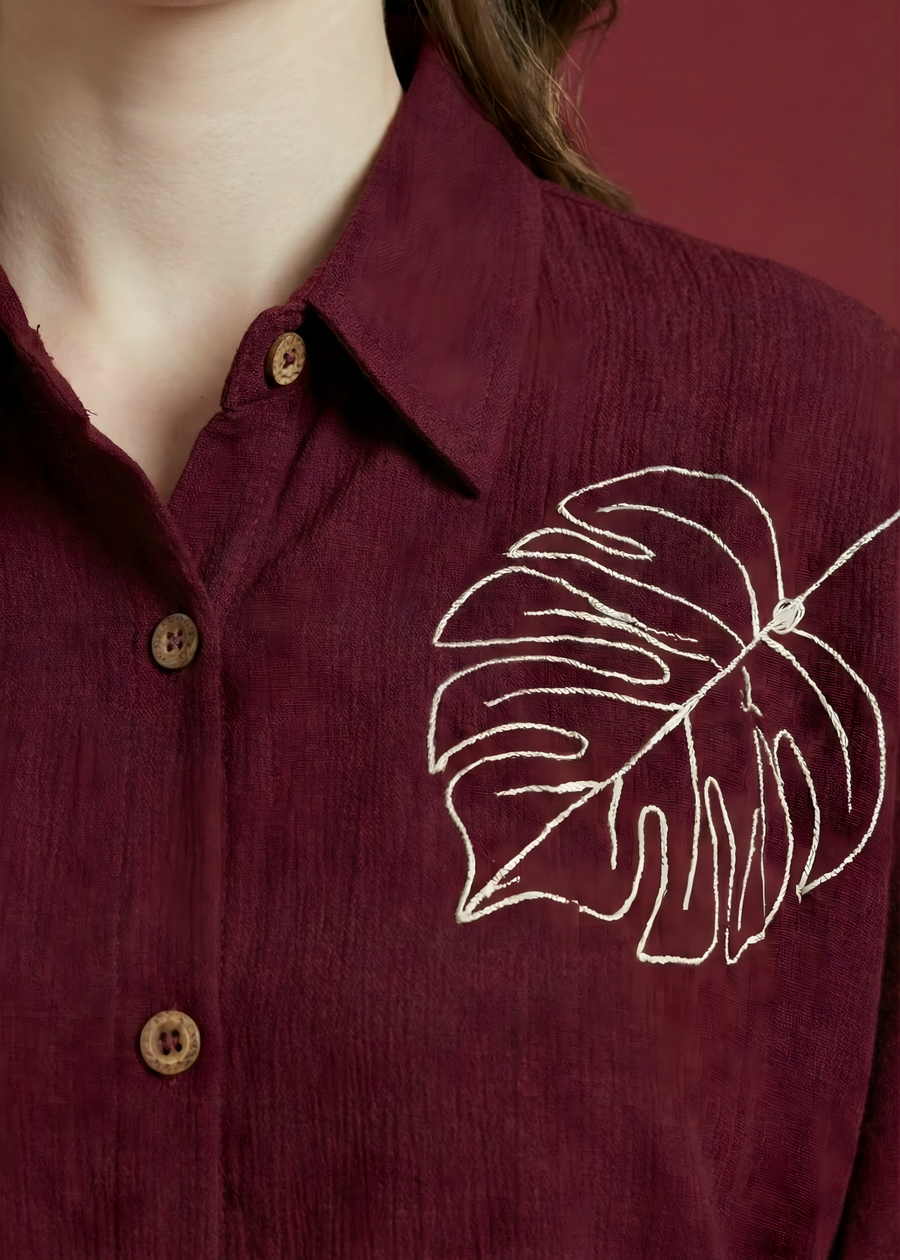 Aaronee stylish wine colored top