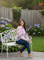 Pink Tye and Dye Shirts for Women in Indo-Western Style