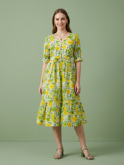 Premium pure cotton floral summer dress by Aaronee