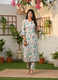 Green Flower Print Kurta Set for Women