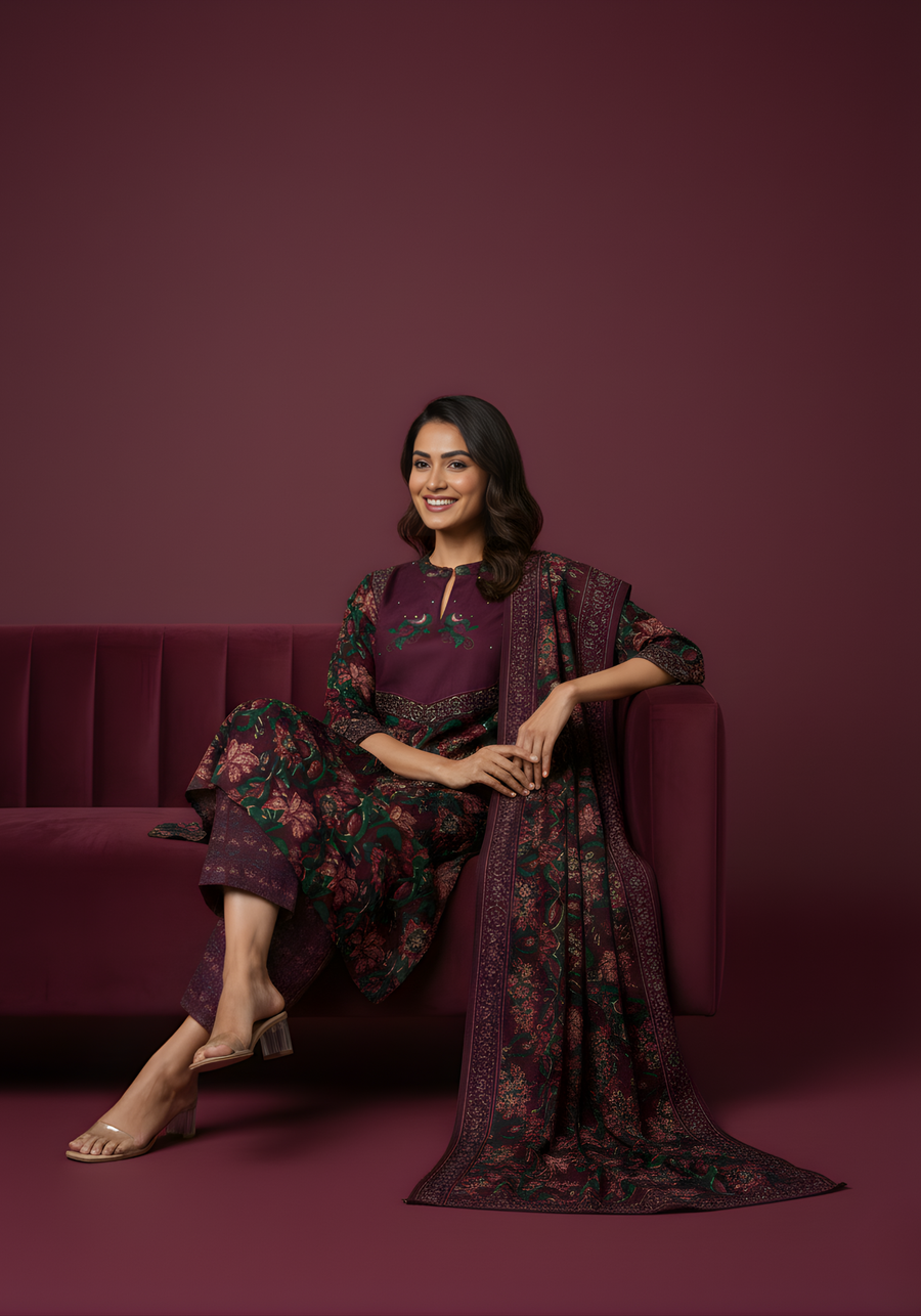 Aaronee traditional cotton kurta dupatta set