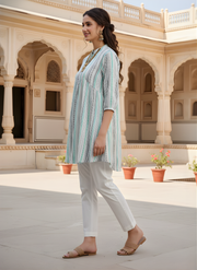 Aaronee Pure Cotton Vertical Striped Top