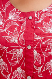 Red Embroidered Kurta Pant Set – Aaronee Ethnic Wear