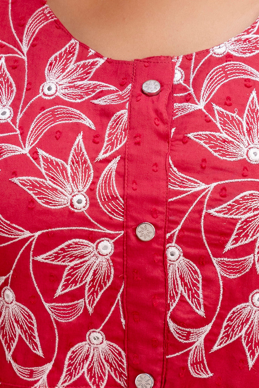 Red Embroidered Kurta Pant Set – Aaronee Ethnic Wear