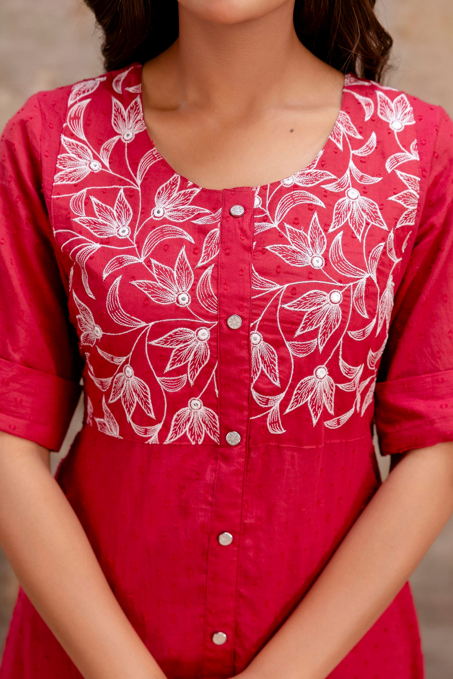 Red Embroidered Kurta Pant Set – Aaronee Ethnic Wear
