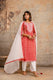 Elegant Pure Cotton Dupatta Set with Embroidered Yoke & Dupatta - Red | Aaronee