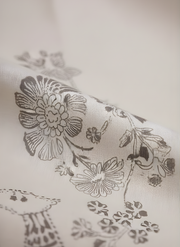 Elegant Grey Cotton Midi Dress with Peach Animal Print – Aaronee