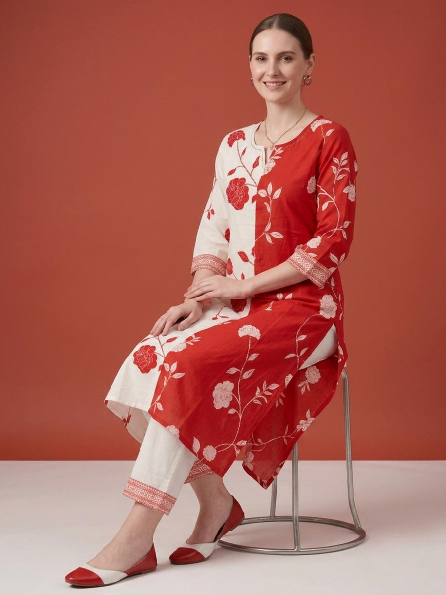 Elegant Floral Cotton Ethnic Wear by Aaronee
