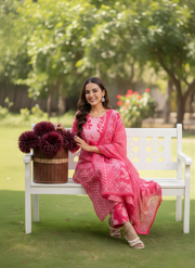 Aaronee Pure Cotton Anarkali Dupatta Set – Elegant Ethnic Flared Suit for Women