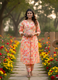 Abstract Print Kurti Set for Women