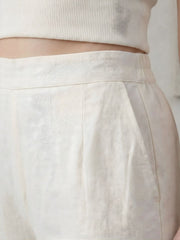 White Cotton Lace Detail Straight Pants for Women – Aaronee
