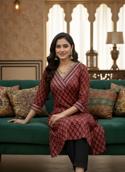 Geometric Printed Cotton Kurti – Aaronee Collection