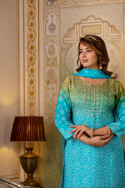 Firozi Elegance Straight Dupatta Set for Women