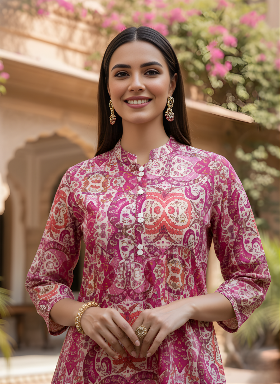 Aaronee Soft Pink Daily Wear Cotton Top