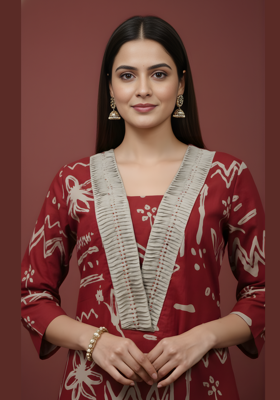 Aaronee premium handwork kurta set in cotton