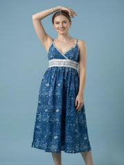 Women's breathable cotton vacation midi dress