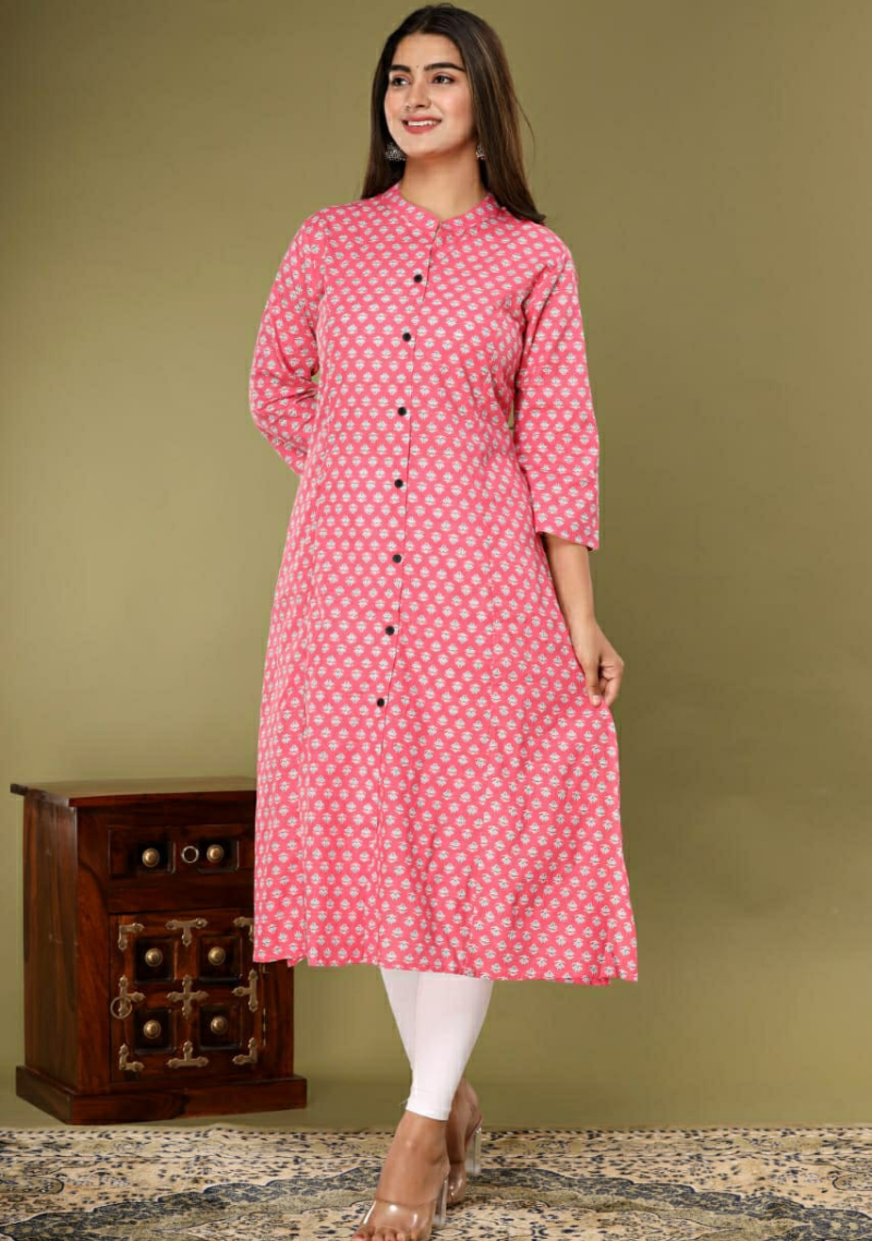 Pink Printed Kurti in Ethnic Wear