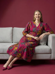 Premium pure cotton abstract floral dress