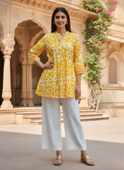 Aaronee Bright Yellow Daily Wear Kurti