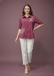 Aaronee button-down loose fit top
