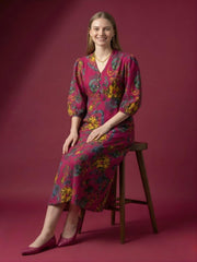 Contemporary printed midi dress by Aaronee