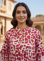 Women’s abstract print cotton kurti