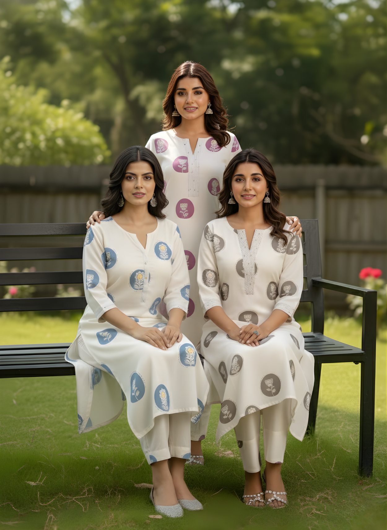 Off-White & Lavender Floral Pure Cotton Flex Kurta Set for Women – Aaronee