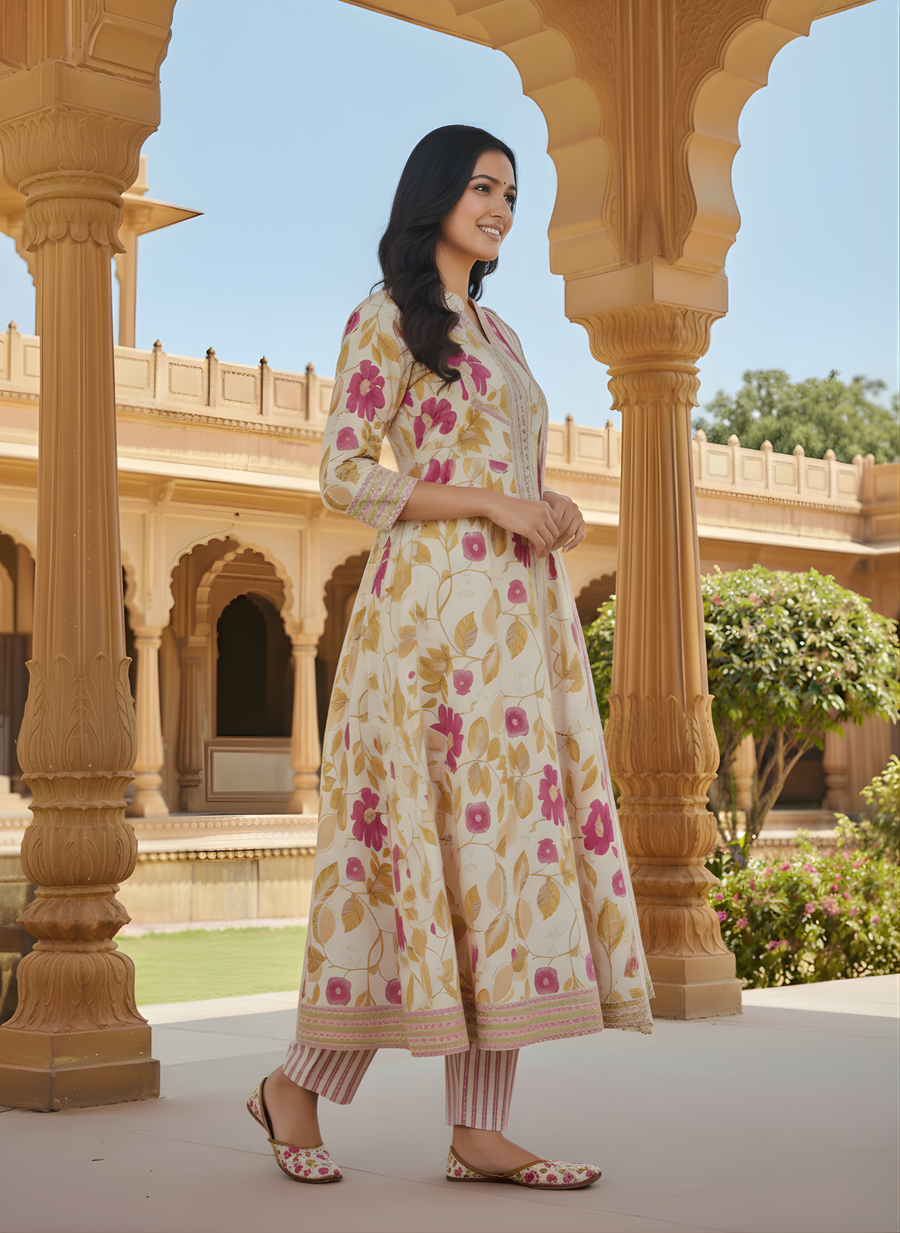 Aaronee Women’s Cotton Floral Ethnic Wear