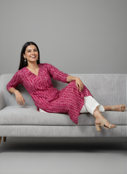 Aaronee Pink Ethnic Wear Kurta for Women