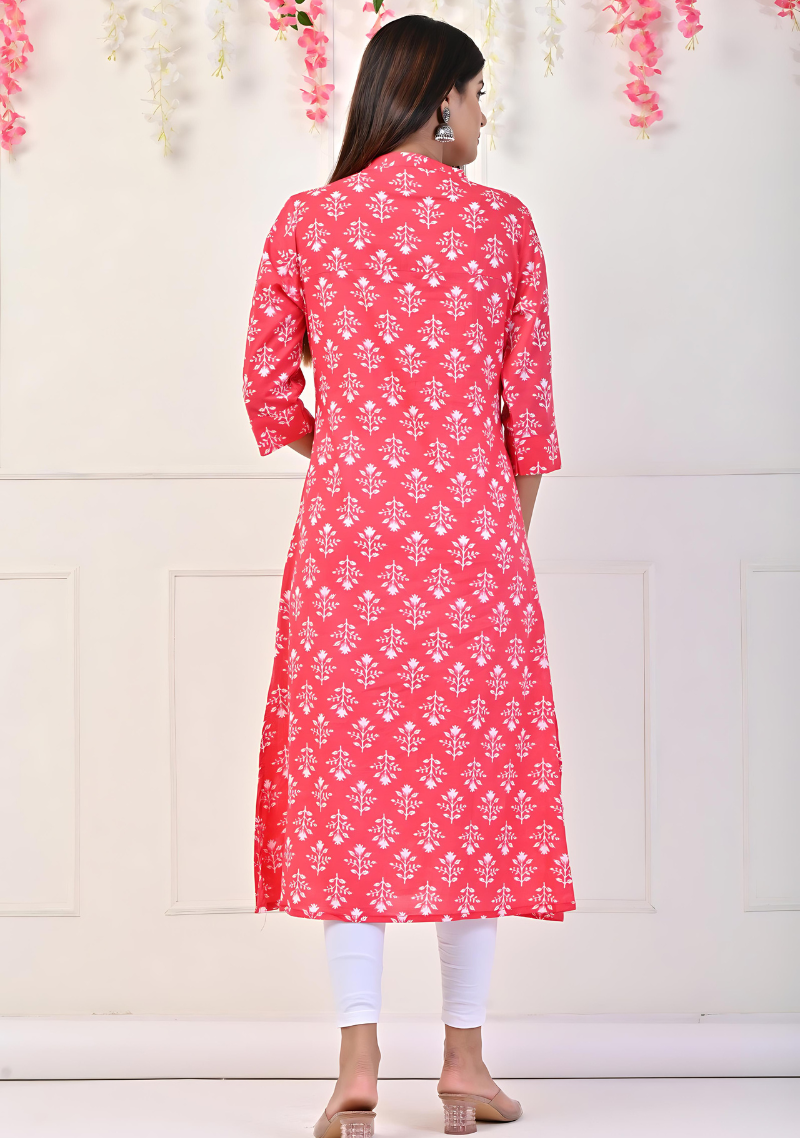 Combo of 2 Pink Printed Kurti in Ethnic Wear