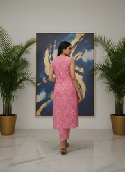 Summer cotton kurti with geometric design