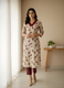 Pure Cotton Cream & Maroon Floral Print Kurta Pant Set for Women – Elegant Ethnic Wear | Aaronee