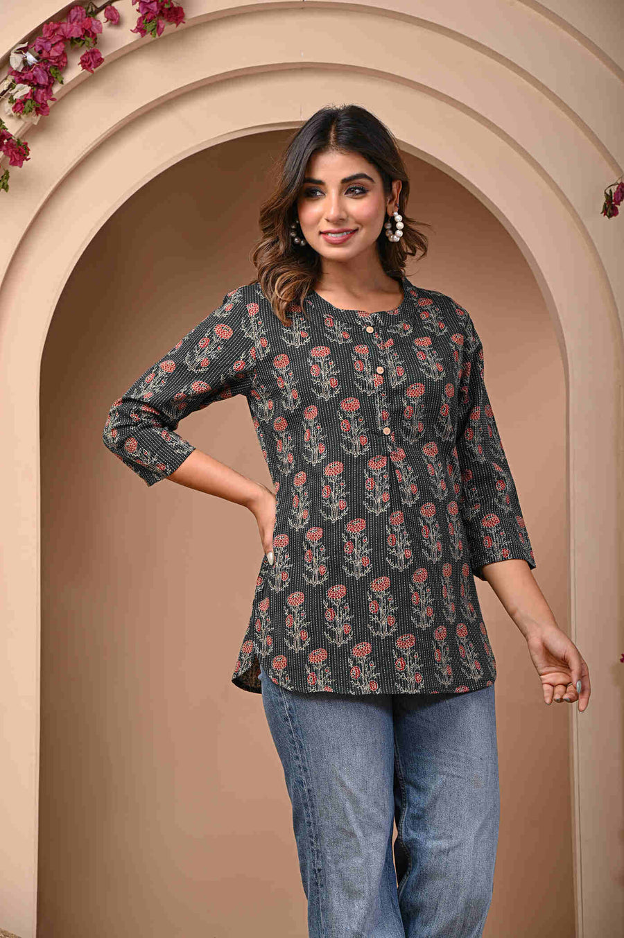 Round Neck Stylish Short Kurti