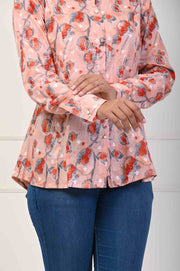 Latest Pink Foil Print Stylish Shirt