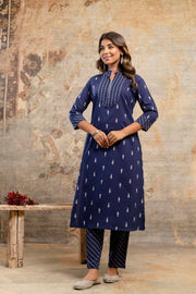 Aaronee Blue Kurti with Pants and Dupatta – Indian Festive Wear
