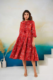 Aaronee Cotton Red Middy for Women