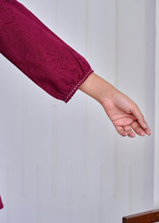 Aaronee Designer Maroon Kurti Pant Combo in Cotton