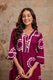 Maroon Bandhani Printed Kurti Pant Set – Asymmetric Hem Cotton Kurta by Aaronee
