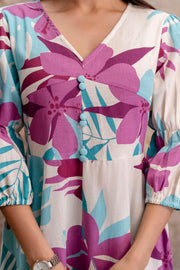 Aaronee floral cotton midi dress