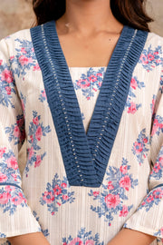 Aaronee pure cotton kurta with front pintuck
